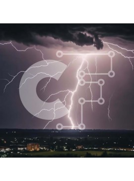 Intra Συλλεκτικό Ξύλινο Παζλ Plywood  4mm - Εντυπωσιακές αστραπές στον νυχτερινό ουρανό Σε Ξύλινο Κουτί - Διαστάσεις Puzzle: 10x10 cm – 25 κομμάτια