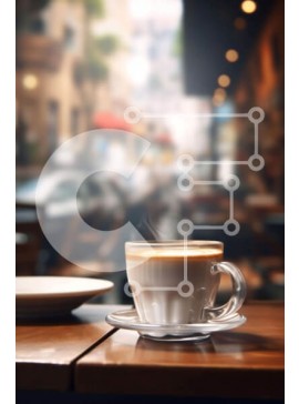 Σετ των 2 Intra Συλλεκτικό Ξύλινο Παζλ Plywood  4mm - Φλιτζάνι καφέ, πιατάκι και πιάτο σε υπαίθριο τραπέζι Σε Ξύλινο Κουτί - Διαστάσεις: 10x10 cm – 25 κομμάτια