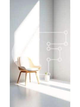 Intra Συλλεκτικό Ξύλινο Παζλ Plywood  4mm - Μινιμαλιστικό λευκό δωμάτιο με ξύλινη καρέκλα και παράθυρο Σε Ξύλινο Κουτί - Διαστάσεις Puzzle: 10x10 cm – 25 κομμάτια