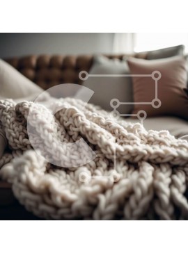 Intra Συλλεκτικό Ξύλινο Παζλ Plywood  4mm - Όμορφη εικόνα ενός άνετου σαλονιού με μια μαλακή πλεκτή κουβέρτα στον καναπέ Σε Ξύλινο Κουτί - Διαστάσεις Puzzle: 10x10 cm – 25 κομμάτια