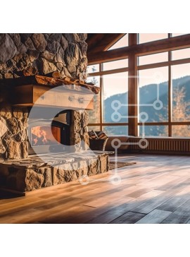 Intra Συλλεκτικό Ξύλινο Παζλ Plywood  4mm - Όμορφο σαλόνι με πέτρινο τζάκι και ξύλινα δοκάρια Σε Ξύλινο Κουτί - Διαστάσεις Puzzle: 10x10 cm – 25 κομμάτια