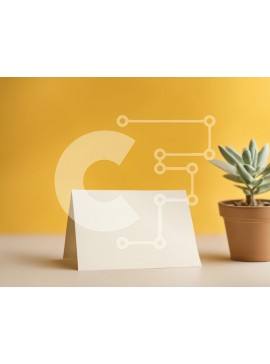 Intra Συλλεκτικό Ξύλινο Παζλ Plywood  4mm - Μικρό παχύφυτο και κάρτα σημειώσεων σε κίτρινο φόντο Σε Ξύλινο Κουτί - Διαστάσεις Puzzle: 10x10 cm – 25 κομμάτια