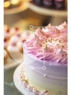 Σετ των 2 Intra Συλλεκτικό Ξύλινο Παζλ Plywood  4mm - Νόστιμο κέικ με ροζ και λευκό παγωμένο περιτριγυρισμένο από cupcakes και γλυκά Σε Ξύλινο Κουτί - Διαστάσεις: 10x10 cm – 25 κομμάτια