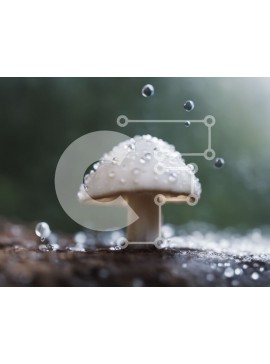 Intra Συλλεκτικό Ξύλινο Παζλ Plywood  4mm - Λευκό μανιτάρι με σταγονίδια νερού Σε Ξύλινο Κουτί - Διαστάσεις: 10x10 cm – 25 κομμάτια