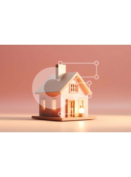 Intra Συλλεκτικό Ξύλινο Παζλ Plywood  4mm - Γοητευτική εικόνα ενός μικρού ροζ σπιτιού με κήπο και λευκό φράχτη Σε Ξύλινο Κουτί - Διαστάσεις Puzzle: 10x10 cm – 25 κομμάτια