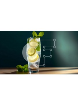 Σετ των 2 Intra Συλλεκτικό Ξύλινο Παζλ Plywood  4mm - Νόστιμη εικόνα της λεμονάδας με πάγο και μέντα σε μια καυτή καλοκαιρινή μέρα Σε Ξύλινο Κουτί - Διαστάσεις: 10x10 cm – 25 κομμάτια