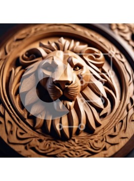 Intra Συλλεκτικό Ξύλινο Παζλ Plywood  4mm - Περίτεχνο Ξυλογλυπτικό λιοντάρι για διακοσμητικούς σκοπούς Σε Ξύλινο Κουτί - Διαστάσεις Puzzle: 10x10 cm – 25 κομμάτια