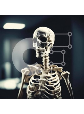 Intra Συλλεκτικό Ξύλινο Παζλ Plywood  4mm - Σκελετός που στέκεται στο σκοτάδι Σε Ξύλινο Κουτί - Διαστάσεις Puzzle: 10x10 cm – 25 κομμάτια