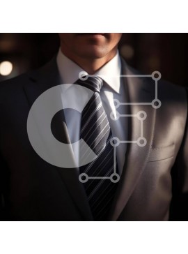 Intra Συλλεκτικό Ξύλινο Παζλ Plywood  4mm - Κοντινό πλάνο ενός ελκυστικού άνδρα με κοστούμι και γραβάτα που βλέπει μακριά Σε Ξύλινο Κουτί - Διαστάσεις Puzzle: 10x10 cm – 25 κομμάτια