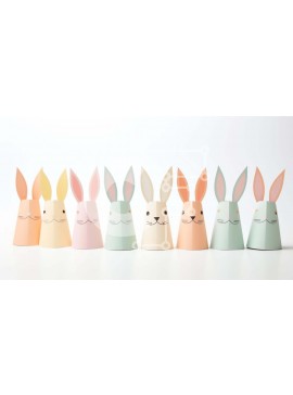 Intra Συλλεκτικό Ξύλινο Παζλ Plywood  4mm - Ζωηρόχρωμη επίδειξη φλυτζανιών λαγουδάκι του Πάσχα Σε Ξύλινο Κουτί - Διαστάσεις Puzzle: 10x10 cm – 25 κομμάτια