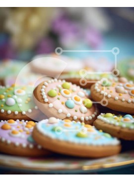 Σετ των 2 Intra Συλλεκτικό Ξύλινο Παζλ Plywood  4mm - Πιάτο με διακοσμημένα μπισκότα Σε Ξύλινο Κουτί - Διαστάσεις: 10x10 cm – 25 κομμάτια