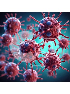 Intra Συλλεκτικό Ξύλινο Παζλ Plywood  4mm - Ομάδα ερυθροκυττάρων και μπλε που σχετίζονται με την εξάπλωση ιών και βακτηρίων Σε Ξύλινο Κουτί - Διαστάσεις Puzzle: 10x10 cm – 25 κομμάτια