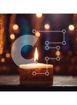 Intra Συλλεκτικό Ξύλινο Παζλ Plywood  4mm - Αναμμένο κερί στο τραπέζι με φωτισμένο φόντο Σε Ξύλινο Κουτί - Διαστάσεις Puzzle: 10x10 cm – 25 κομμάτια