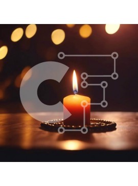 Intra Συλλεκτικό Ξύλινο Παζλ Plywood  4mm - Μονό αναμμένο κερί σε ανοιχτό ξύλινο τραπέζι στο σκοτάδι Σε Ξύλινο Κουτί - Διαστάσεις Puzzle: 10x10 cm – 25 κομμάτια