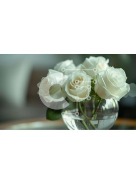 Σετ των 2 Intra Συλλεκτικό Ξύλινο Παζλ Plywood  4mm - Κομψή σύνθεση λευκού τριαντάφυλλου σε γυάλινο βάζο Σε Ξύλινο Κουτί - Διαστάσεις: 10x10 cm – 25 κομμάτια