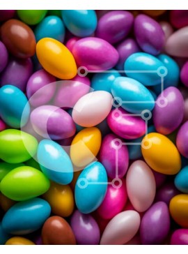 Σετ των 2 Intra Συλλεκτικό Ξύλινο Παζλ Plywood  4mm - Πολύχρωμα ζαχαρωτά για διακόσμηση επιδορπίων Σε Ξύλινο Κουτί - Διαστάσεις: 10x10 cm – 25 κομμάτια