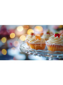 Σετ των 2 Intra Συλλεκτικό Ξύλινο Παζλ Plywood  4mm - Cupcakes με φρέσκες φράουλες και κόκκινα τριαντάφυλλα Σε Ξύλινο Κουτί - Διαστάσεις: 10x10 cm – 25 κομμάτια