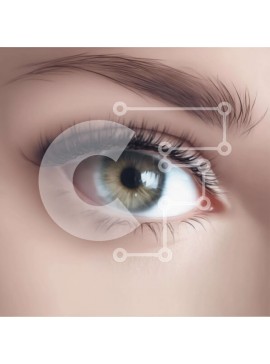 Σετ των 2 Intra Συλλεκτικό Ξύλινο Παζλ Plywood  4mm - Κοντινό πλάνο του πράσινου ματιού μιας γυναίκας με μακριές βλεφαρίδες Σε Ξύλινο Κουτί - Διαστάσεις: 10x10 cm – 25 κομμάτια