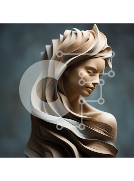 Σετ των 2 Intra Συλλεκτικό Ξύλινο Παζλ Plywood  4mm - Γαλήνια γυναίκα με ρέοντα μαλλιά και ξύλινο φόρεμα Σε Ξύλινο Κουτί - Διαστάσεις: 10x10 cm – 25 κομμάτια