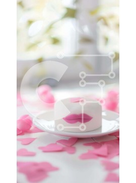 Intra Συλλεκτικό Ξύλινο Παζλ Plywood  4mm - Εορταστική λευκή τούρτα με ροζ πάγωμα και κομφετί Σε Ξύλινο Κουτί - Διαστάσεις: 10x10 cm – 25 κομμάτια