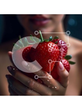 Σετ των 2 Intra Συλλεκτικό Ξύλινο Παζλ Plywood  4mm - Όμορφη εικόνα μιας γυναίκας που κρατά φρέσκες φράουλες Σε Ξύλινο Κουτί - Διαστάσεις: 10x10 cm – 25 κομμάτια