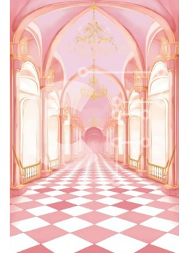 Intra Συλλεκτικό Ξύλινο Παζλ Plywood  4mm - Κομψά διακοσμημένος διάδρομος με ροζ και λευκό καρό πάτωμα Σε Ξύλινο Κουτί - Διαστάσεις Puzzle: 10x10 cm – 25 κομμάτια