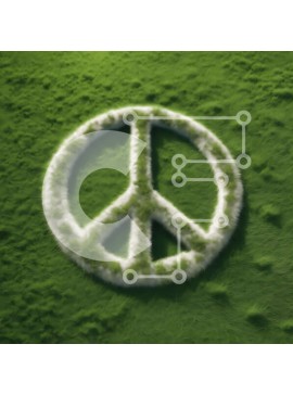 Intra Συλλεκτικό Ξύλινο Παζλ Plywood  4mm - Πινακίδα ειρήνης από γρασίδι στο πράσινο πεδίο Σε Ξύλινο Κουτί - Διαστάσεις Puzzle: 10x10 cm – 25 κομμάτια