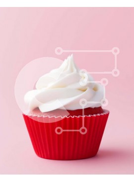 Σετ των 2 Intra Συλλεκτικό Ξύλινο Παζλ Plywood  4mm - Cupcake Red Velvet με Λευκό Frosting Σε Ξύλινο Κουτί - Διαστάσεις: 10x10 cm – 25 κομμάτια