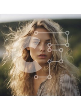 Intra Συλλεκτικό Ξύλινο Παζλ Plywood  4mm - Εκπληκτική εικόνα μιας νεαρής γυναίκας που στέκεται σε ένα χωράφι Σε Ξύλινο Κουτί - Διαστάσεις Puzzle: 10x10 cm – 25 κομμάτια