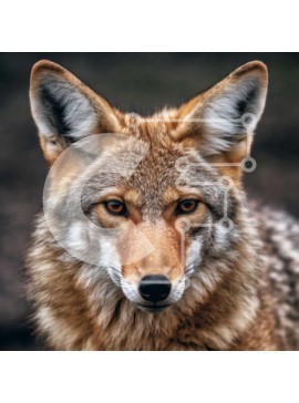 Intra Συλλεκτικό Ξύλινο Παζλ Plywood  4mm - Εκπληκτική εικόνα του προσώπου του Κογιότ από κοντά Σε Ξύλινο Κουτί - Διαστάσεις: 10x10 cm – 25 κομμάτια