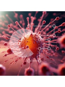 Intra Συλλεκτικό Ξύλινο Παζλ Plywood  4mm - 3D καρκινικό κύτταρο που περιβάλλεται από ερυθρά αιμοσφαίρια Σε Ξύλινο Κουτί - Διαστάσεις Puzzle: 10x10 cm – 25 κομμάτια