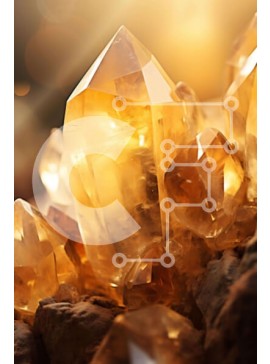 Intra Συλλεκτικό Ξύλινο Παζλ Plywood  4mm - Κίτρινο σύμπλεγμα κρυστάλλων κιτρίνης Σε Ξύλινο Κουτί - Διαστάσεις Puzzle: 10x10 cm – 25 κομμάτια