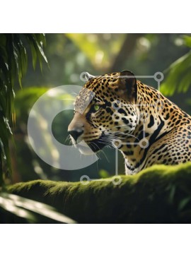 Intra Συλλεκτικό Ξύλινο Παζλ Plywood  4mm - Jaguar στη ζούγκλα Σε Ξύλινο Κουτί - Διαστάσεις: 10x10 cm – 25 κομμάτια