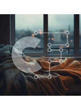 Intra Συλλεκτικό Ξύλινο Παζλ Plywood  4mm - Μη στρωμένο κρεβάτι με θέα στην πόλη τη νύχτα Σε Ξύλινο Κουτί - Διαστάσεις Puzzle: 10x10 cm – 25 κομμάτια