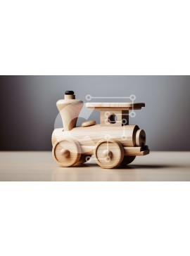 Intra Συλλεκτικό Ξύλινο Παζλ Plywood  4mm - Αξιολάτρευτο ξύλινο τρένο παιχνιδιών σε ένα παιχνιδιάρικο τραπέζι Σε Ξύλινο Κουτί - Διαστάσεις Puzzle: 10x10 cm – 25 κομμάτια