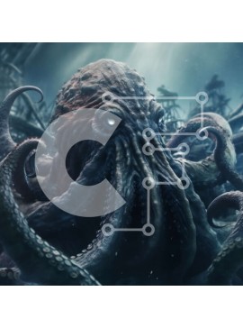 Intra Συλλεκτικό Ξύλινο Παζλ Plywood  4mm - Μυστηριώδης εικόνα ενός γιγαντιαίου καλαμαριού που αναδύεται από τα βάθη Σε Ξύλινο Κουτί - Διαστάσεις: 10x10 cm – 25 κομμάτια