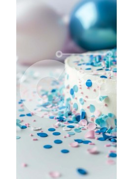 Intra Συλλεκτικό Ξύλινο Παζλ Plywood  4mm - Πολύχρωμο κέικ κομφετί με μπαλόνια Σε Ξύλινο Κουτί - Διαστάσεις: 10x10 cm – 25 κομμάτια