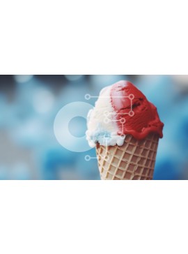 Σετ των 2 Intra Συλλεκτικό Ξύλινο Παζλ Plywood  4mm - Άτομο που κρατά κόκκινο, λευκό και μπλε χωνάκι παγωτού Σε Ξύλινο Κουτί - Διαστάσεις: 10x10 cm – 25 κομμάτια