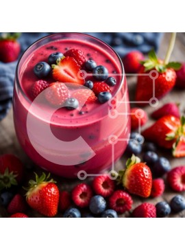 Σετ των 2 Intra Συλλεκτικό Ξύλινο Παζλ Plywood  4mm - Δροσιστικό ροζ Smoothie με φρέσκα μούρα Σε Ξύλινο Κουτί - Διαστάσεις: 10x10 cm – 25 κομμάτια