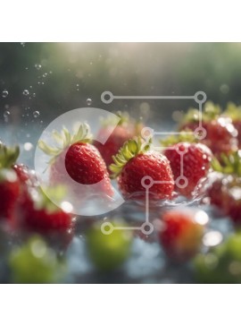 Σετ των 2 Intra Συλλεκτικό Ξύλινο Παζλ Plywood  4mm - Ομάδα φρέσκων φραουλών που επιπλέουν στο νερό Σε Ξύλινο Κουτί - Διαστάσεις: 10x10 cm – 25 κομμάτια