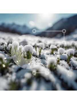 Intra Συλλεκτικό Ξύλινο Παζλ Plywood  4mm - Χιονισμένο χωράφι με χόρτα και λουλούδια Σε Ξύλινο Κουτί - Διαστάσεις: 10x10 cm – 25 κομμάτια