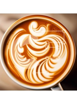 Σετ των 2 Intra Συλλεκτικό Ξύλινο Παζλ Plywood  4mm - Όμορφη κινηματογράφηση σε πρώτο πλάνο ενός φλιτζάνι καφέ στον ατμό με Latte Art Σε Ξύλινο Κουτί - Διαστάσεις: 10x10 cm – 25 κομμάτια