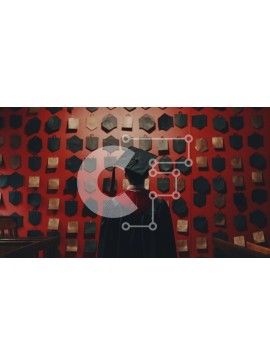 Intra Συλλεκτικό Ξύλινο Παζλ Plywood  4mm - Εικόνα αποφοίτησης πτυχιούχου με καπέλο και φόρεμα που στέκεται μπροστά από τον τοίχο διπλώματος Σε Ξύλινο Κουτί - Διαστάσεις Puzzle: 10x10 cm – 25 κομμάτια