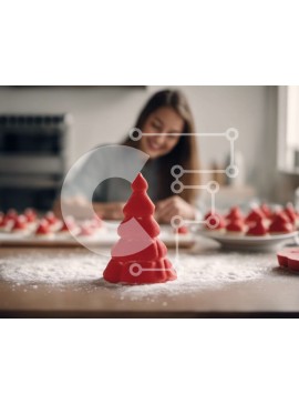 Intra Συλλεκτικό Ξύλινο Παζλ Plywood  4mm - Γυναίκα που διακοσμεί τα χριστουγεννιάτικα μπισκότα στην κουζίνα Σε Ξύλινο Κουτί - Διαστάσεις Puzzle: 10x10 cm – 25 κομμάτια