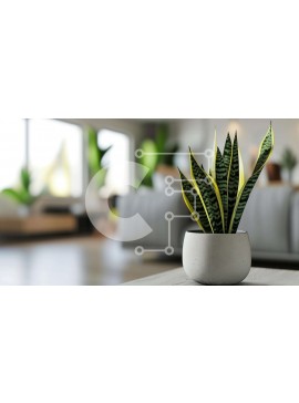 Intra Συλλεκτικό Ξύλινο Παζλ Plywood  4mm - Φυτό εσωτερικού χώρου σε γλάστρα στο σαλόνι Σε Ξύλινο Κουτί - Διαστάσεις Puzzle: 10x10 cm – 25 κομμάτια