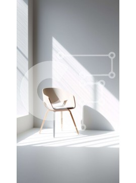 Intra Συλλεκτικό Ξύλινο Παζλ Plywood  4mm - Κομψή και μινιμαλιστική λευκή καρέκλα σε δωμάτιο με μεγάλα παράθυρα Σε Ξύλινο Κουτί - Διαστάσεις Puzzle: 10x10 cm – 25 κομμάτια