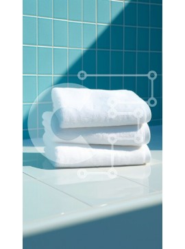 Intra Συλλεκτικό Ξύλινο Παζλ Plywood  4mm - Καθαρό και φρέσκο ​​μπάνιο με λευκές πετσέτες στον πάγκο Σε Ξύλινο Κουτί - Διαστάσεις Puzzle: 10x10 cm – 25 κομμάτια