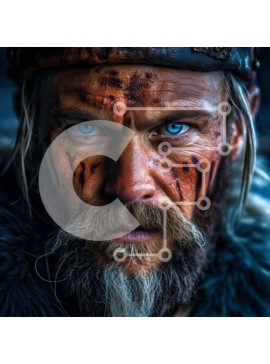 Intra Συλλεκτικό Ξύλινο Παζλ Plywood  4mm - Αυθεντική εικόνα ενός άνδρα Βίκινγκ με παραδοσιακή ενδυμασία Σε Ξύλινο Κουτί - Διαστάσεις Puzzle: 10x10 cm – 25 κομμάτια