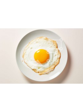 Σετ των 2 Intra Συλλεκτικό Ξύλινο Παζλ Plywood  4mm - Τηγανητό αυγό σε ένα άσπρο πιάτο Σε Ξύλινο Κουτί - Διαστάσεις: 10x10 cm – 25 κομμάτια