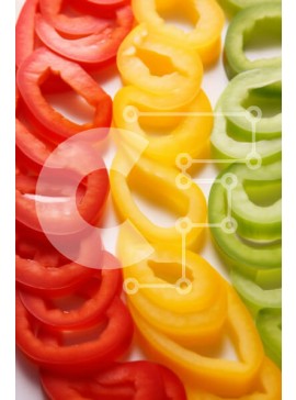 Σετ των 2 Intra Συλλεκτικό Ξύλινο Παζλ Plywood  4mm - Πολύχρωμες πιπεριές και λαχανικά σε φέτες για μαγείρεμα Σε Ξύλινο Κουτί - Διαστάσεις: 10x10 cm – 25 κομμάτια